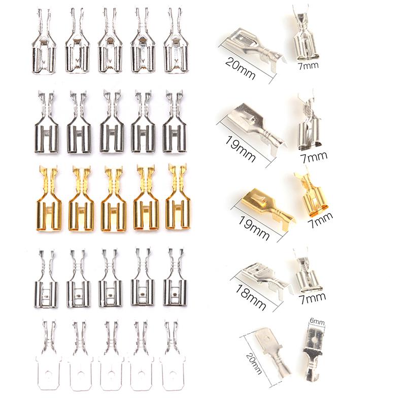 50Pcs 6.3 Crimp Terminal Male Female Spade Connector Crimping Terminals