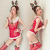 Festive Reindeer Fishnet Lingerie Set with Fuzzy Stockings