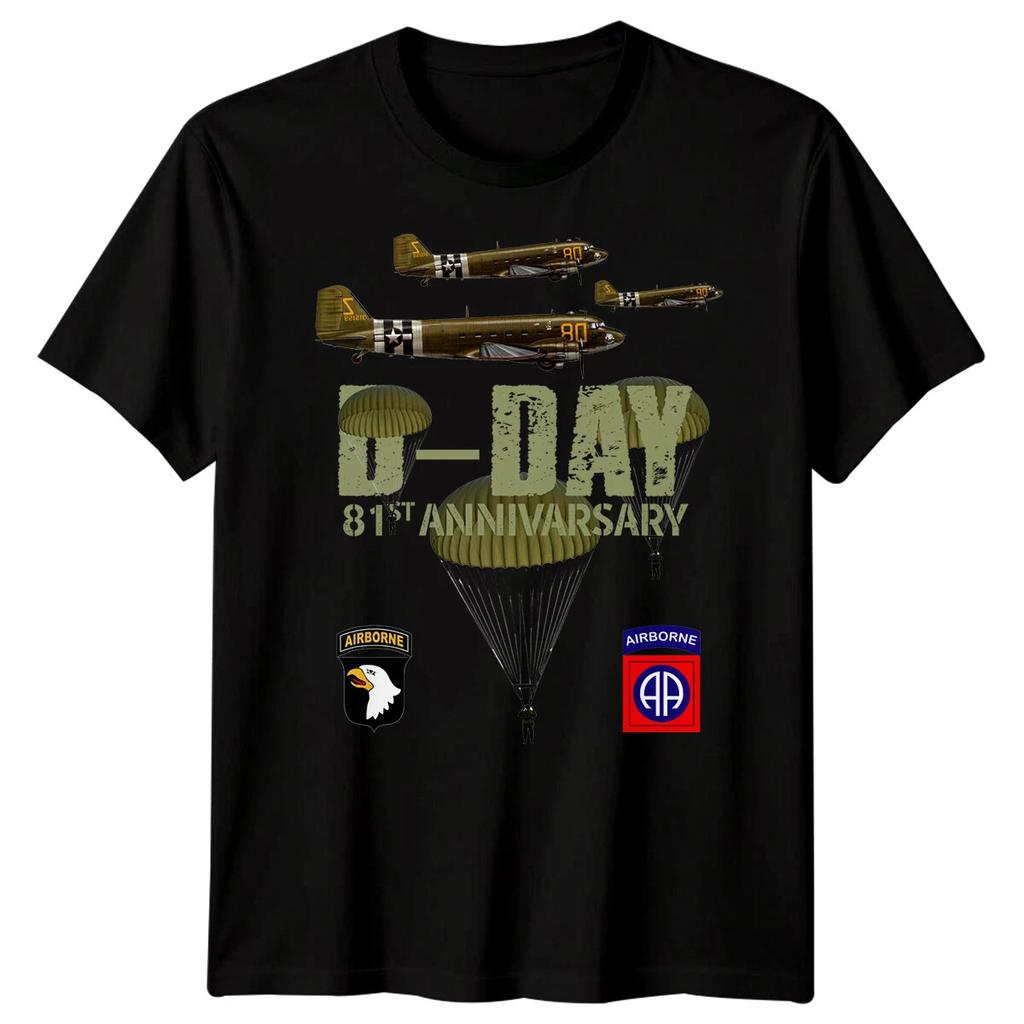 Family Paratrooper D-Day T-Shirt Tee 1944 World War II Normandy Military 1#DD