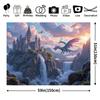 1 piece of fantasy castle and dragon tapestry - vibrant waterfall landscape, majestic blue dragon, indoor/outdoor decora