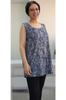 Women's Style Big Size T-Shirt Light Navy Blue (Indigo) Patterned Thick Strap Combed Cotton T-Shirt