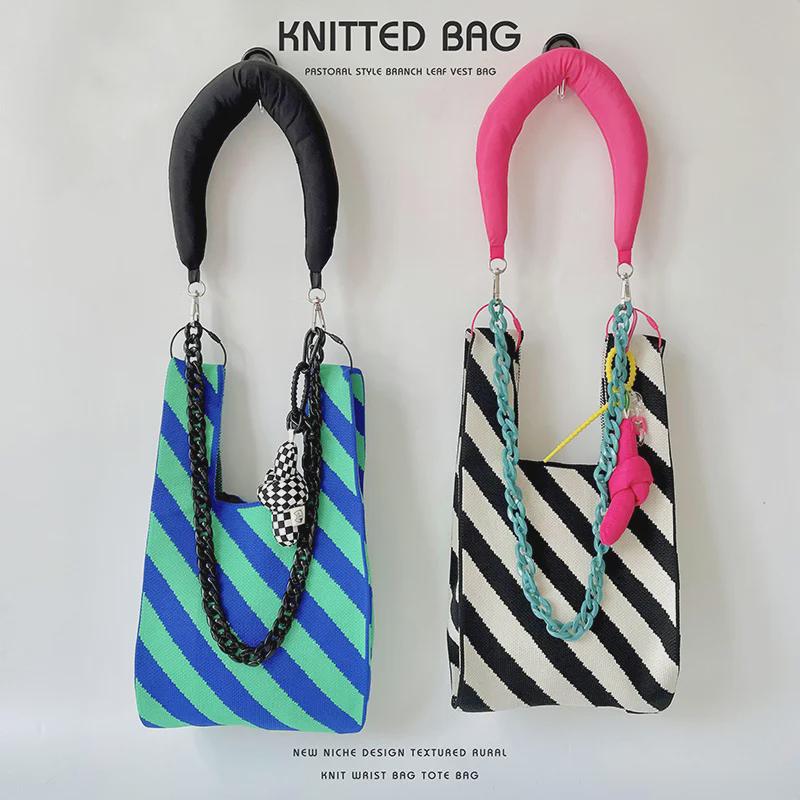 Стильная контрастная цветная сумка через плечо из твила – универсальная, вместительная, модная для студентов