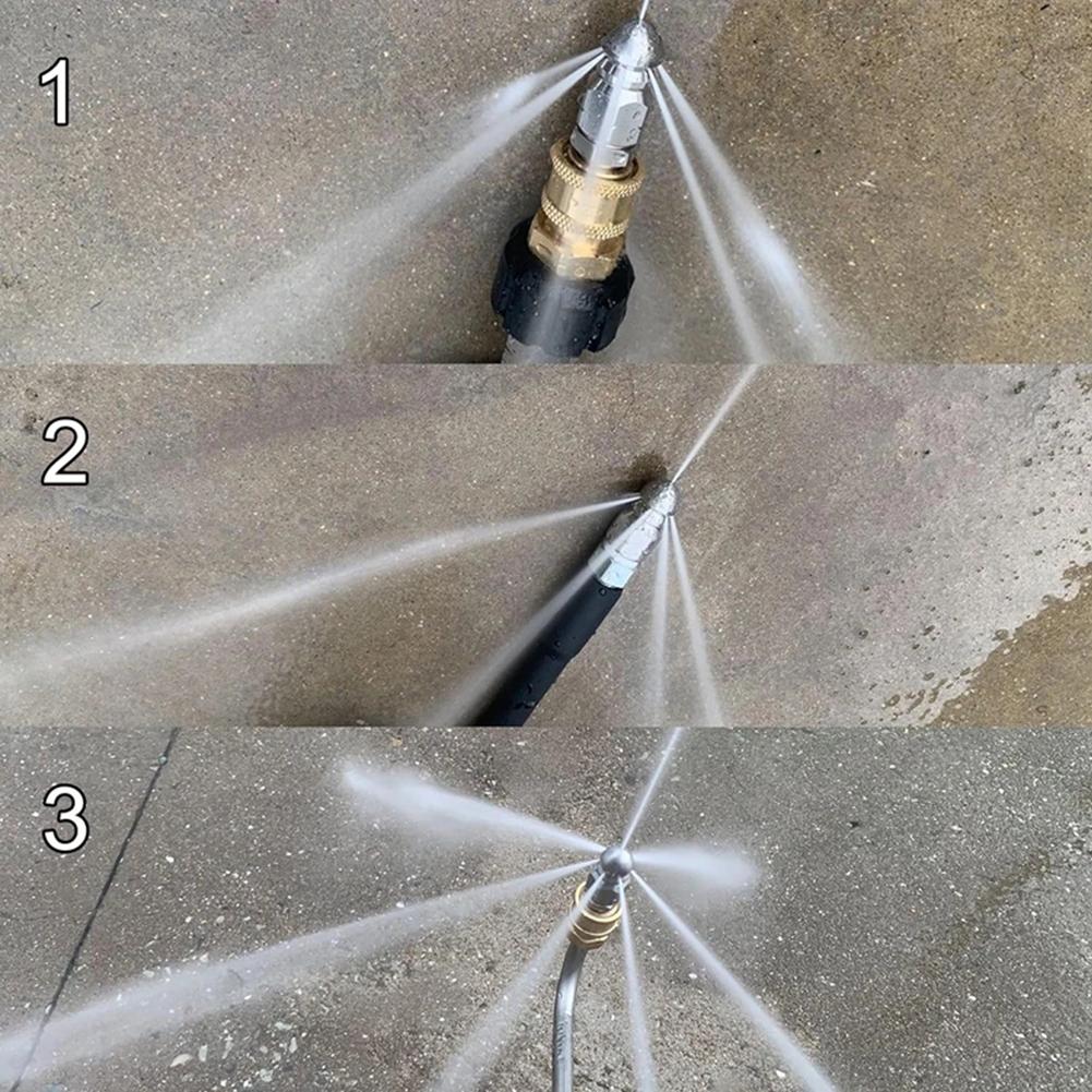 Латунный штуцер 5000 PSI Насадка Комплект для очистки дренажа Насадка для прочистки канализации струей воды