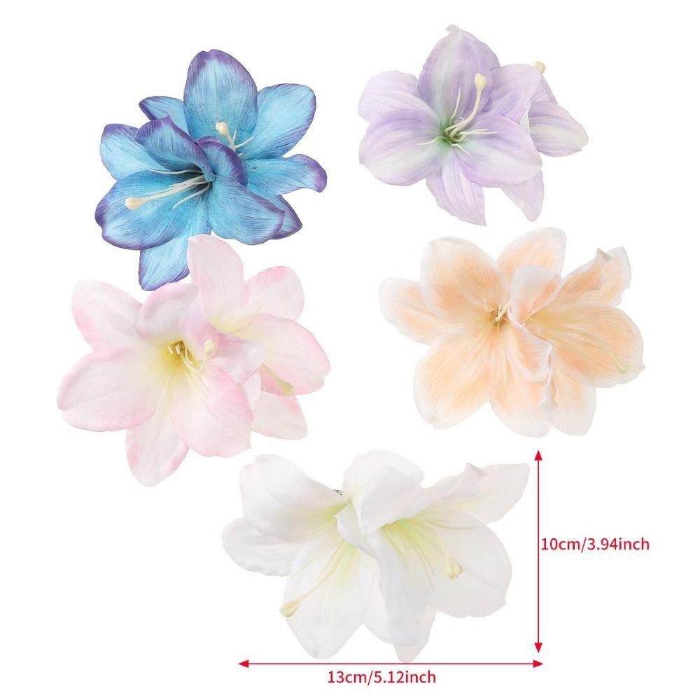 Bohemian Style Lily Flower Hair Clip Double Flower Design Bridal Barrettes Fashion Accessory