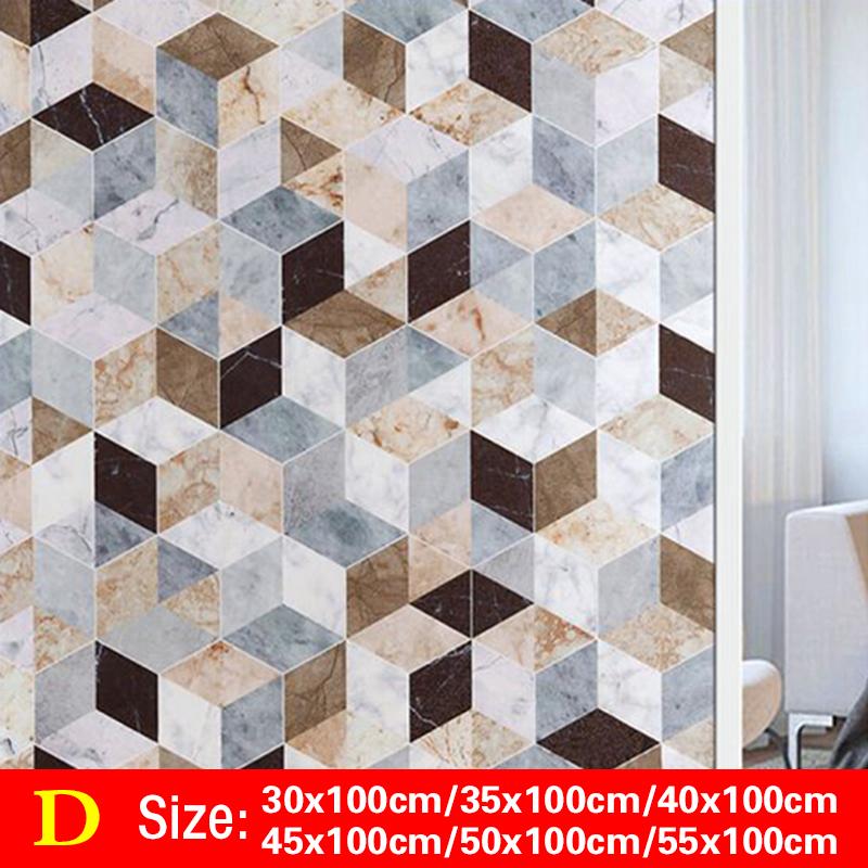 1Roll Stained 3D Decorative Privacy Anti UV Window Glass Film Sticker Self-adhesive Stickers