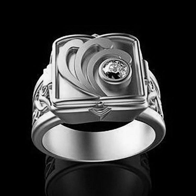 Трендовое мужское кольцо с микробриллиантами в европейском и американском стиле с резным узором