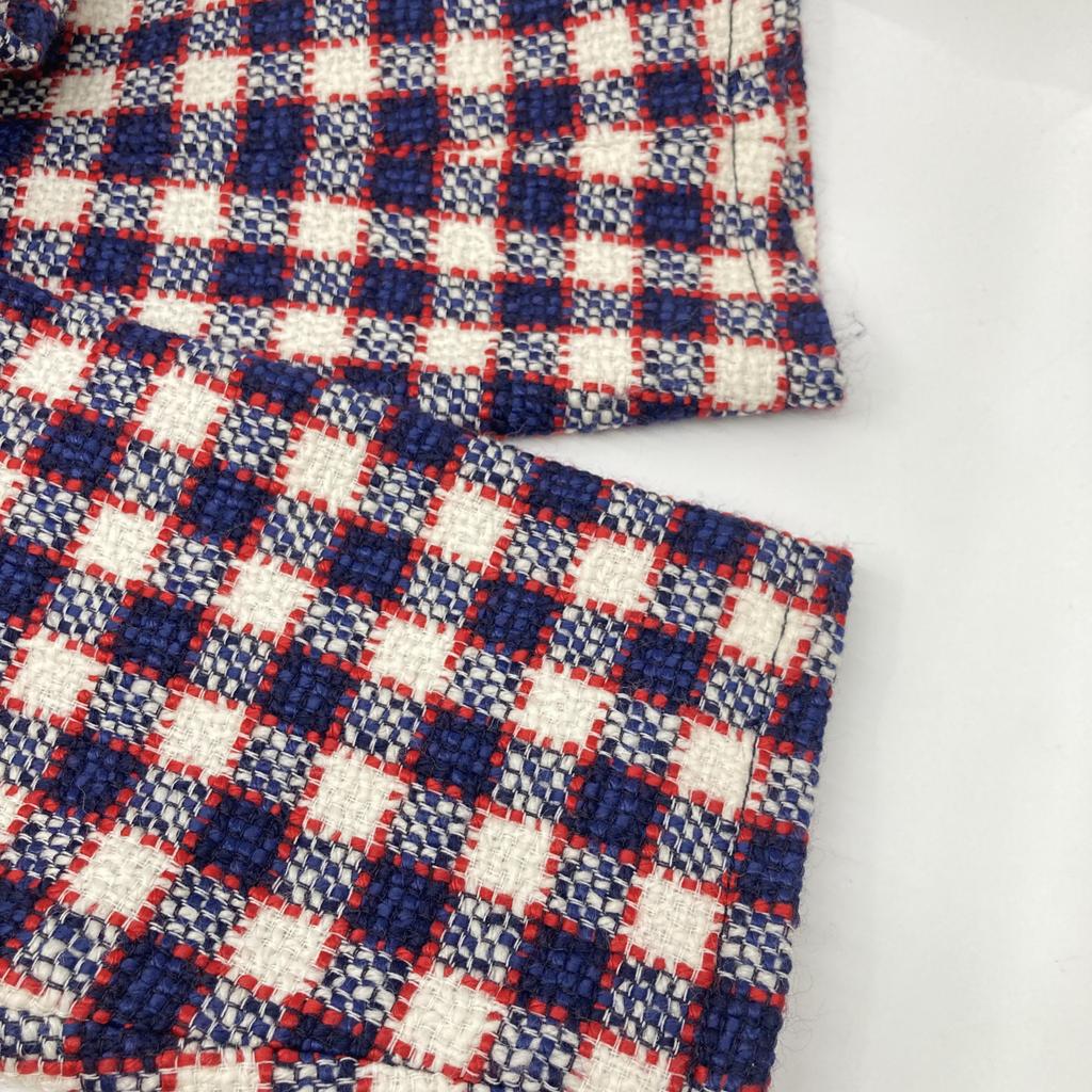 Gucci 569132 19 лет Красный x Темно-синий x Белый Золотая пуговица Однобортный пиджак Пиджак 38 Красный x белый x темно-синий Б/у