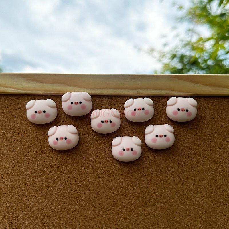 8pcs Creative Push Pin Cute Pig Soft Wooden Board Felt Photo Wall Message Board Decorative Button