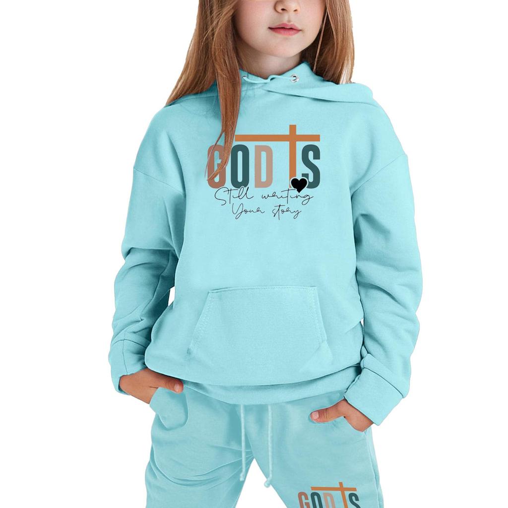 Мальчики Девочки Спортивный костюм Одежда Толстовка с капюшоном Беговые штаны Спортивные костюмы Комплект Модный наряд