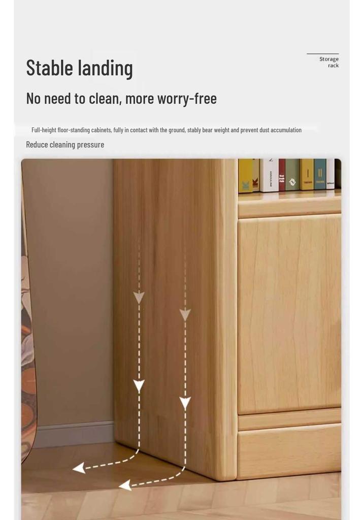 Children's Multi-Layer Solid Wood Bookshelf and Storage Cabinet - Floor-Standing, Wall-Mounted, Home Bookcase for Living Room and Student Use