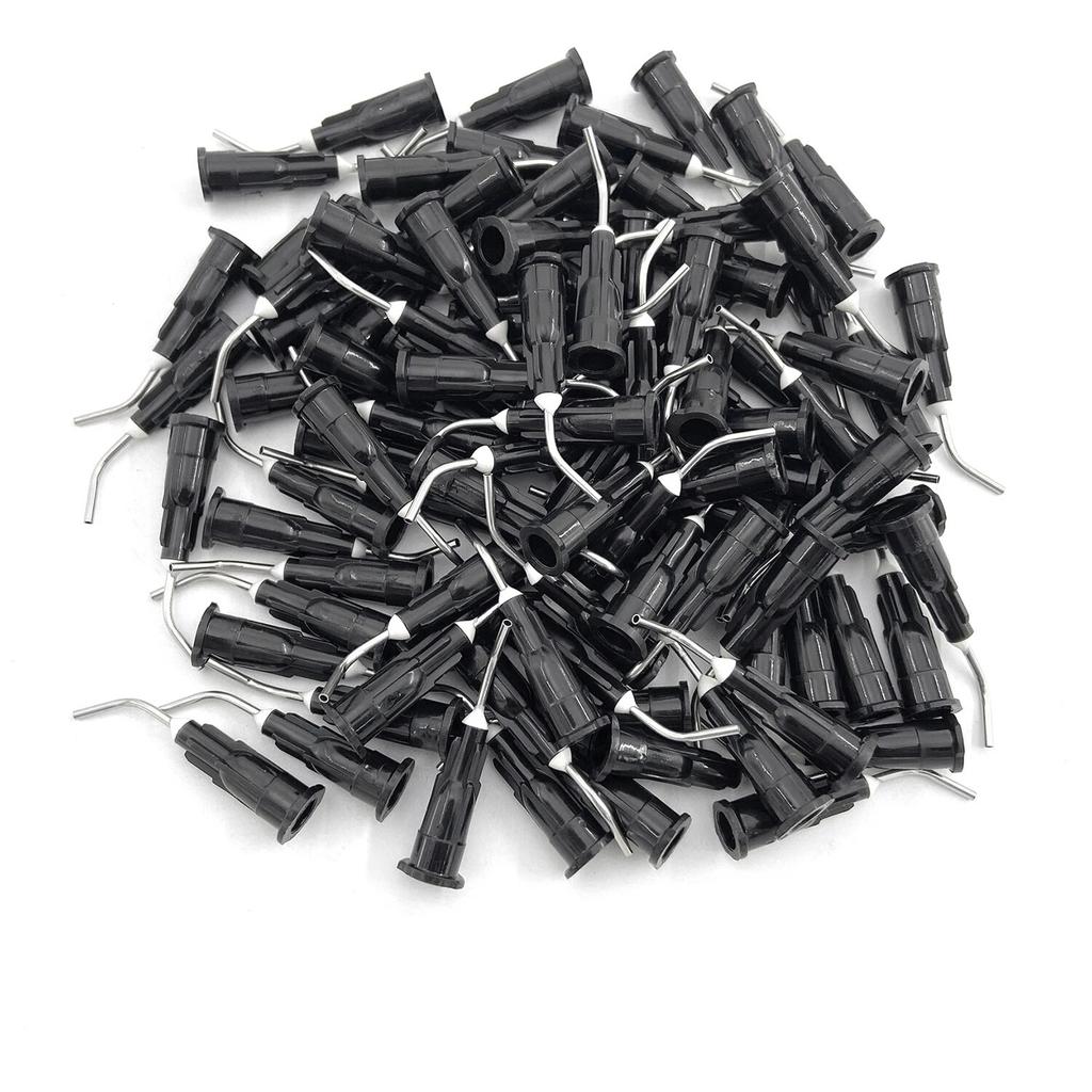 Pre Bent Dispensing Dental Tip Etchant Resin Flow Composite Needle Tip Disposable Applicator Dental Material Delivery 100 Pcs