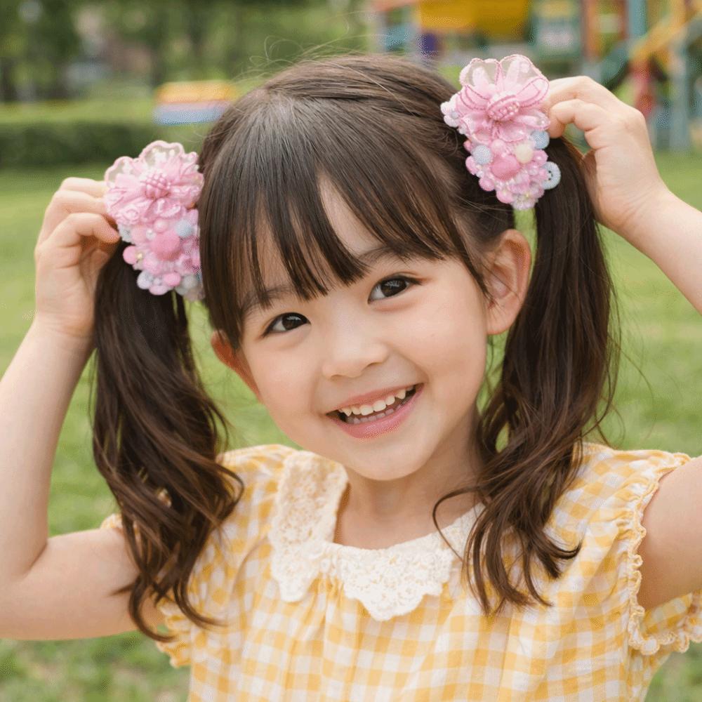 10pcs Colorful Children's Headband Set No Harm High Elastic Hair Rope Flower Hair Ties Daily Use