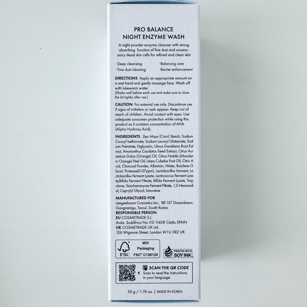 Dr.Ceuracle Pro Balance Night + Morning  Enzyme Wash 50ml + 50ml