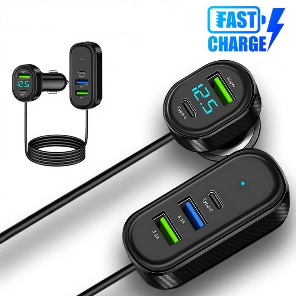 66W Car Phone Charger 5 in 1 Charging Adapter Split Type Car USB Charger