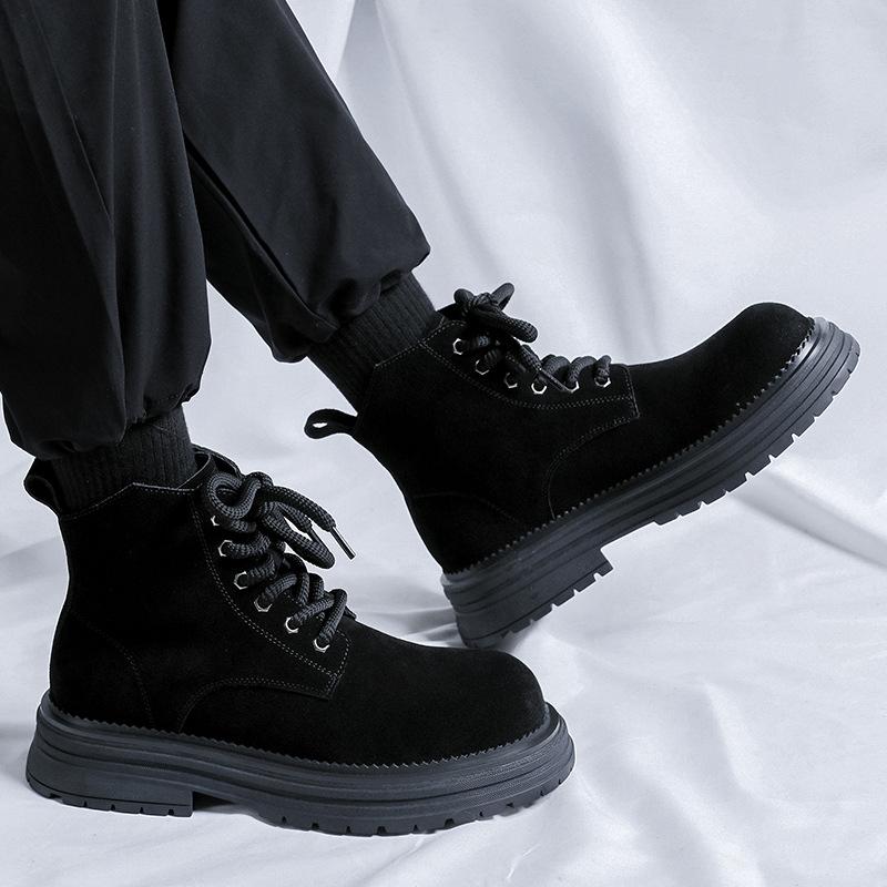 Ботинки Мартин в британском стиле на платформе, ретро, анти-велюр, 2024 новинка, износостойкие полусапоги-дезерты в стиле милитари 24458-R