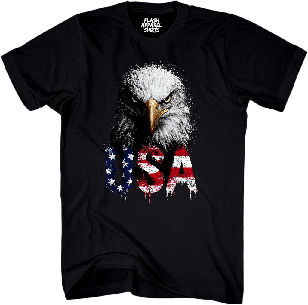 Bald Eagle USA Flag Graphic T-shirt