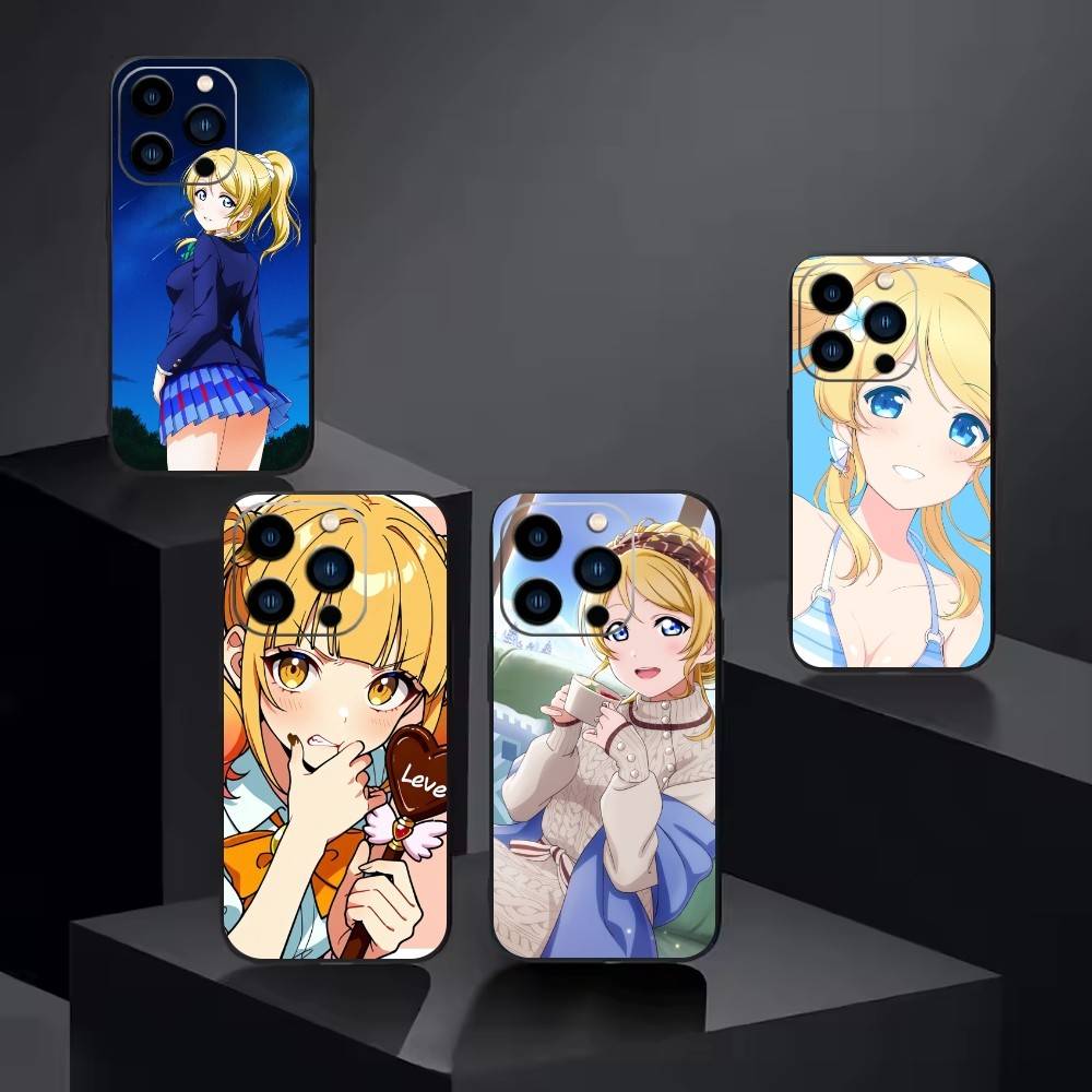 L-Love live-Аясе Эли Чехол для телефона Для iPhone 16,15,14,13,12,17,Pro Max,Plus Силиконовый Черный Чехол