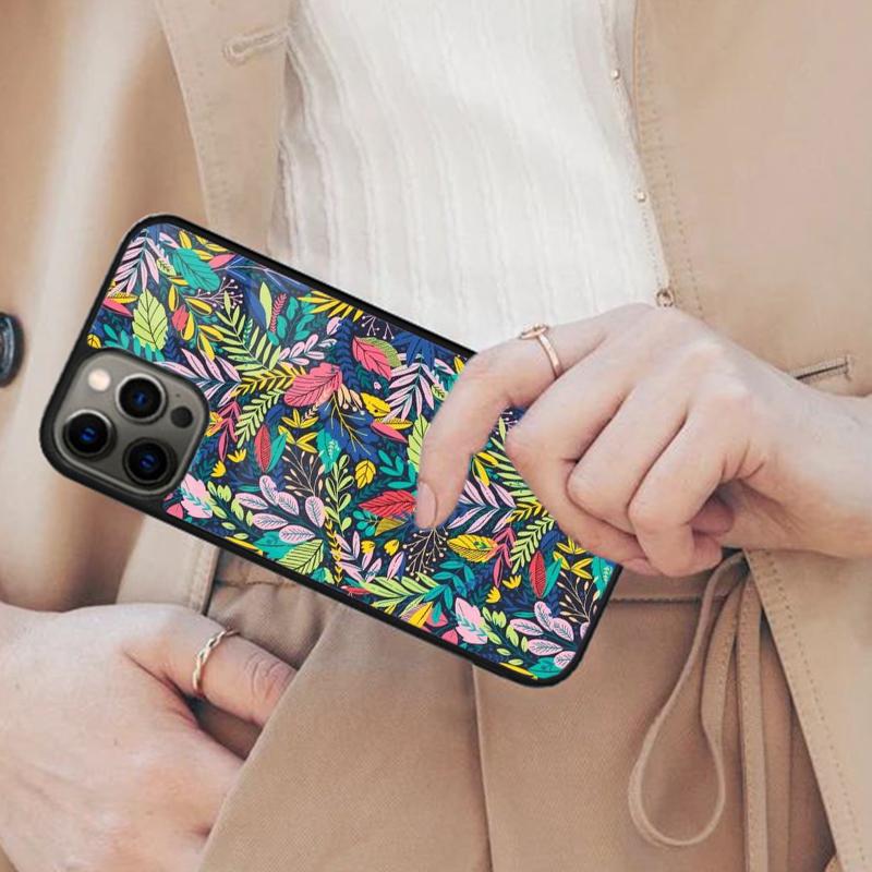 Colorful Leaves Illustration Magnetic Phone Case For APPLE iPhone 17 Air 16 14 13 12 Pro Max 15 Plus Charge MagSafe Cover