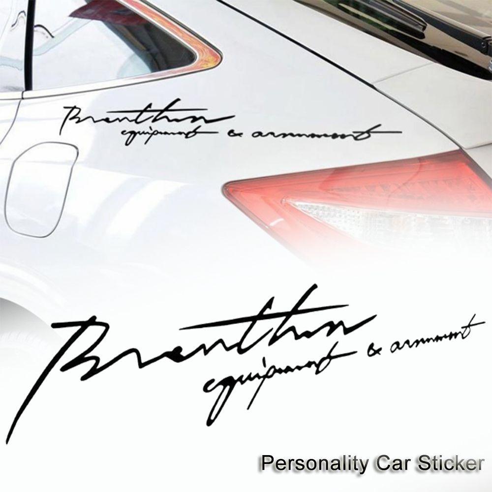 Black/White Waterproof Accessories English Letter Signature Auto Decal Vinyl Car Stickers