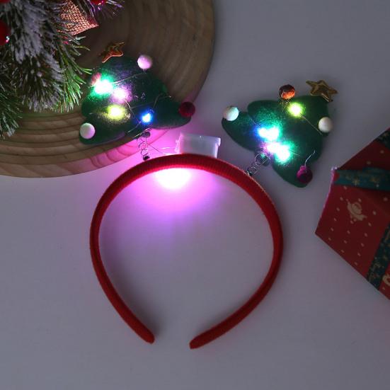 Светодиодные рождественские повязки на голову, шапки эльфа, обруч для волос в виде оленя со светодиодной подсветкой