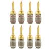 Nakamichi FanLock Excel Series 24k Gold Plated Banana Plugs 10 AWG 18 AWG Gauge Size 4mm for Speaker Amplifier Stereo Home Theater Radio Audio Wire
