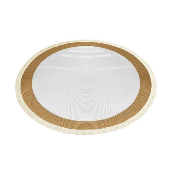 Yousheng Braided Round Area Rug Vintage Cotton Rope Floor Mat with Fringe Washable Rustic Tassel Carpet for Living Room Bedroom