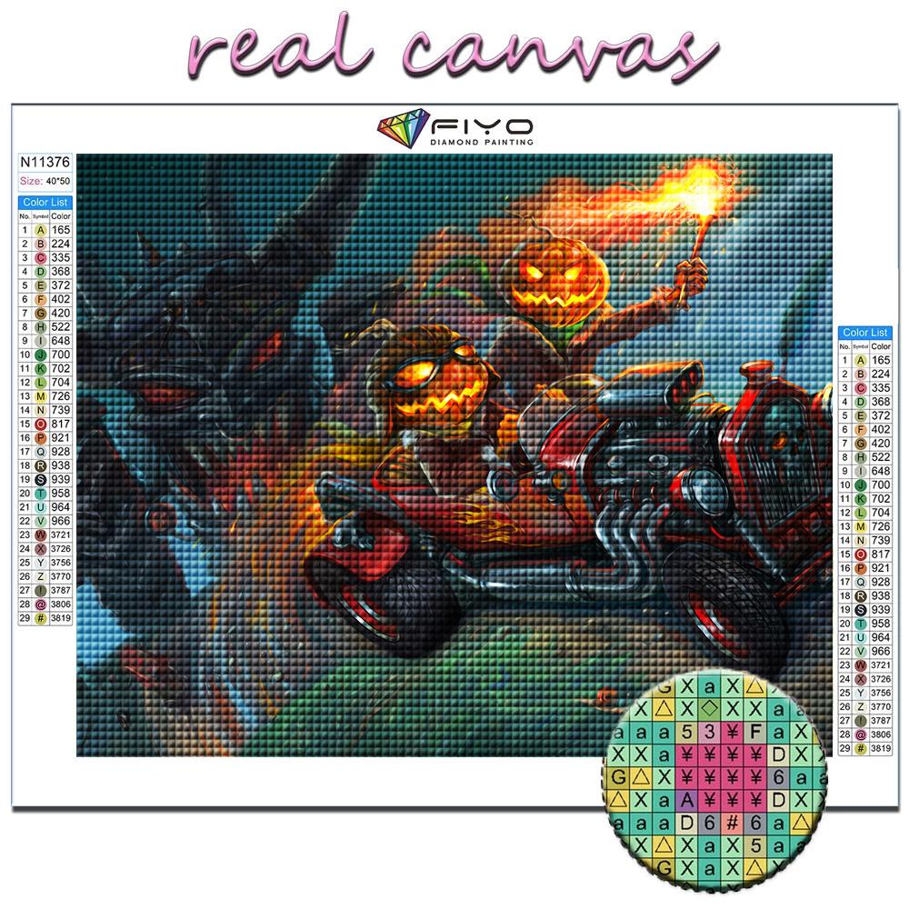 Популярная 5D Diy вышивка крестиком Хэллоуин страшная голова тыквы человек картина полная дрель набор для вышивки крестиком настенная наклейка домашний декор