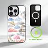 Чехол для телефона с мозаичным рисунком для iPhone 17 16 15 14 13 12 Pro Max Plus с зеркальным покрытием, беспроводной, магнитный