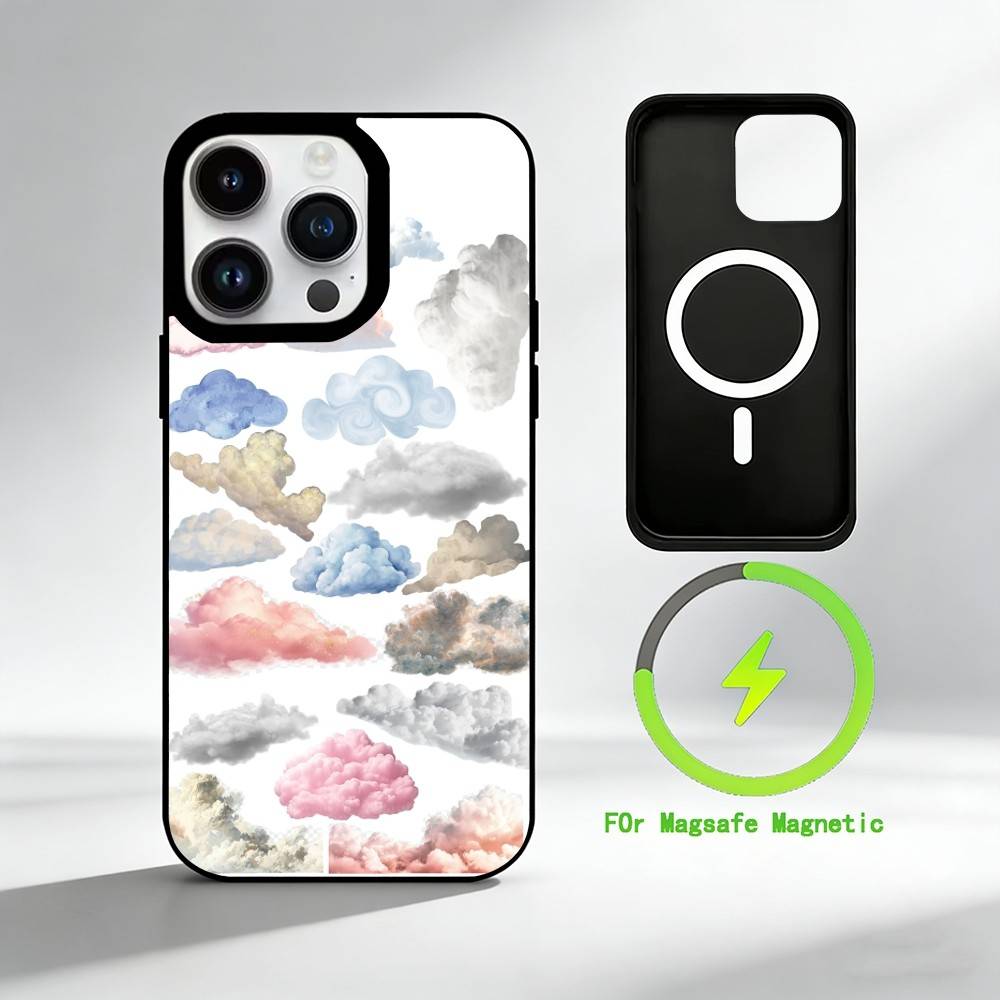 Чехол для телефона с мозаичным рисунком для iPhone 17 16 15 14 13 12 Pro Max Plus с зеркальным покрытием, беспроводной, магнитный