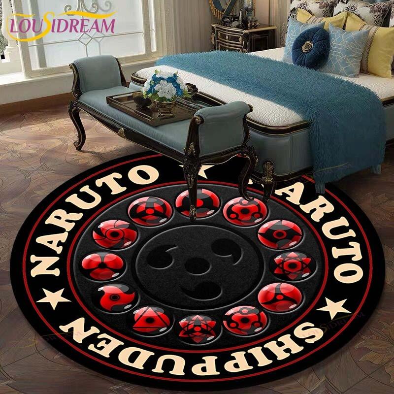 Круглый ковер с рисунком Наруто для гостиной, детский коврик, напольный коврик, коврик для ванной, ковер для спальни, коврик для детской комнаты