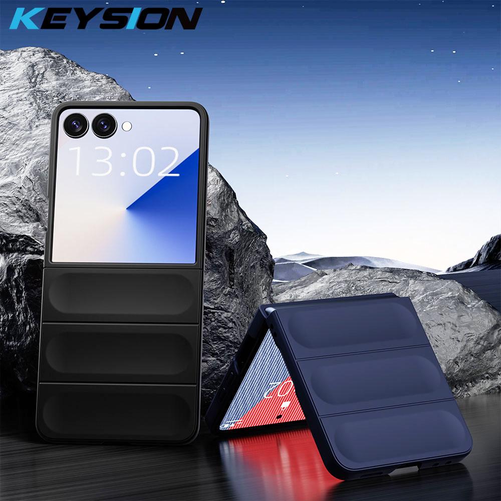 KEYSION Противоударный чехол для Samsung Z Flip 7 5G Нескользящая жесткая пластиковая задняя крышка для телефона для Galaxy Z Flip 7 5G