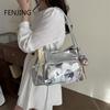 Y2k Japanese Harajuku Shoulder Bag Womens Transparent Totes Bag Girls School Crossbody Bags for Women Female Designer Handbags