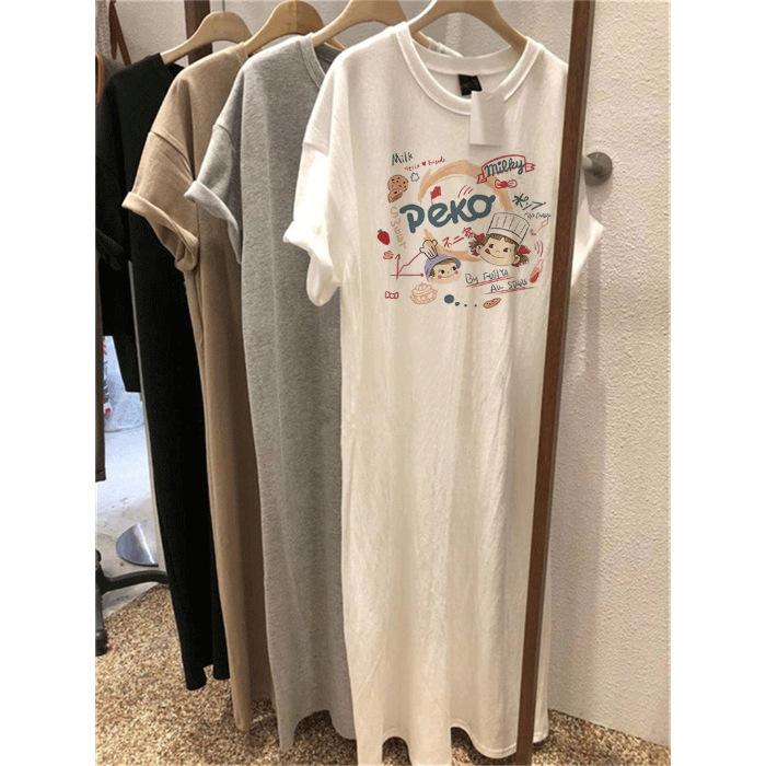 YYFS Женская мода лето весна 1/2 рукава О-образный вырез свободная талия повседневные платья