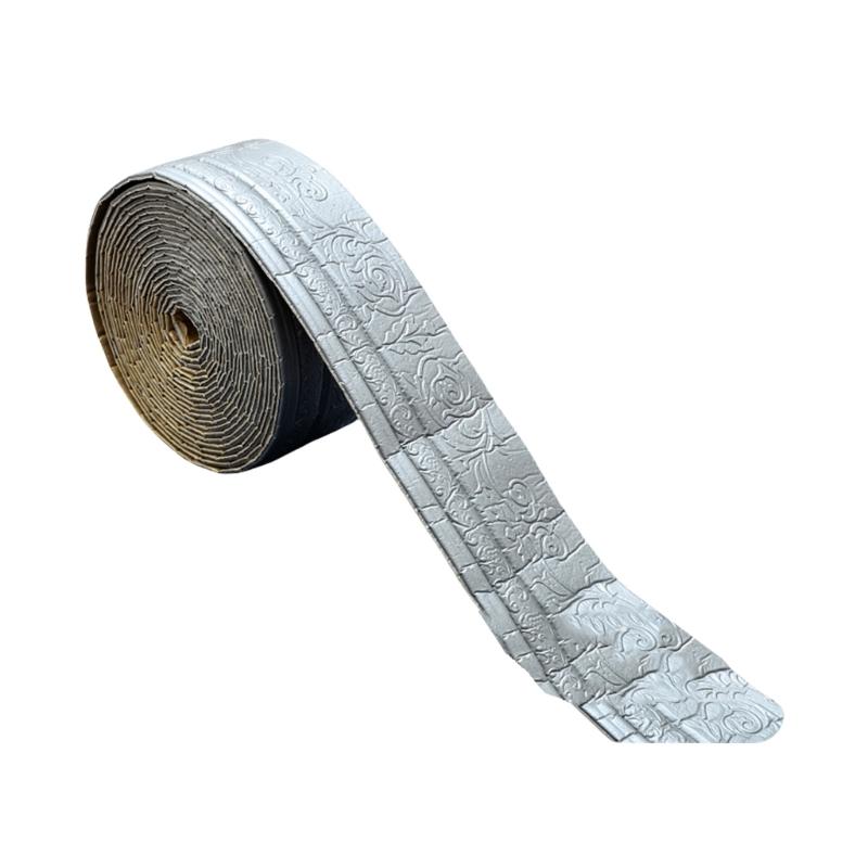Decorative Adhesive Foam Molding Trim 10m Length Wallpaper Corner Strips for Ceiling Wall Luxurious 3D Floral Pattern