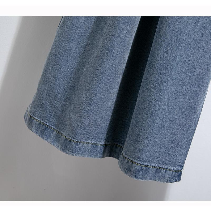 DIMANAF 2025 Большие размеры Женские весенние джинсы шаровары Синие повседневные эластичные базовые длинные брюки с высокой талией 5XL