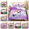 Bed Three-Piece Rainbow Star Illustration Series Unicorn 3D Digital Printing Kit