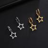 Stainless Steel Star Drop Earrings Women Girls Gold Color Hoop Earrings Minimalist Wedding Jewelry Gift for Friends