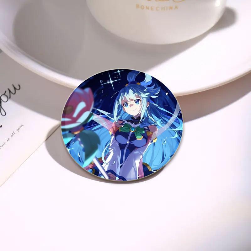 32/44/58 мм аниме KonoSuba значки Megumin Aqua значок ручной работы брошь нагрудник для рюкзака одежда аксессуары подарок