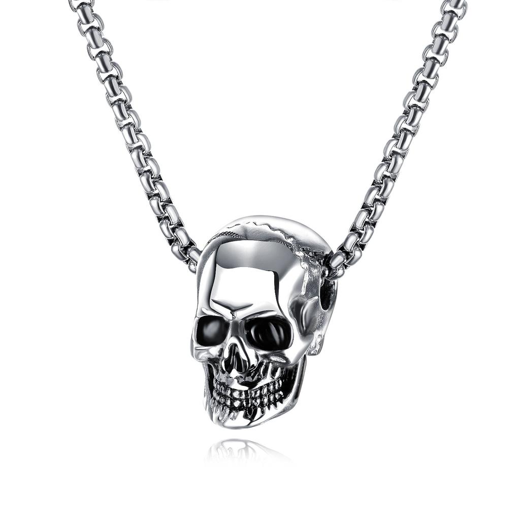Vintage Viking Wolf Head Stainless Steel Necklace Men'S Pendant Punk Necklace Accessories
