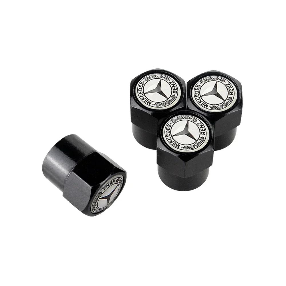 New C200 E200 For Mercedes Benz 4Pcs Car Wheel Valve Caps Tire Tyre Stem Air Cover Metal Emblem Accessories For Mercedes Benz G