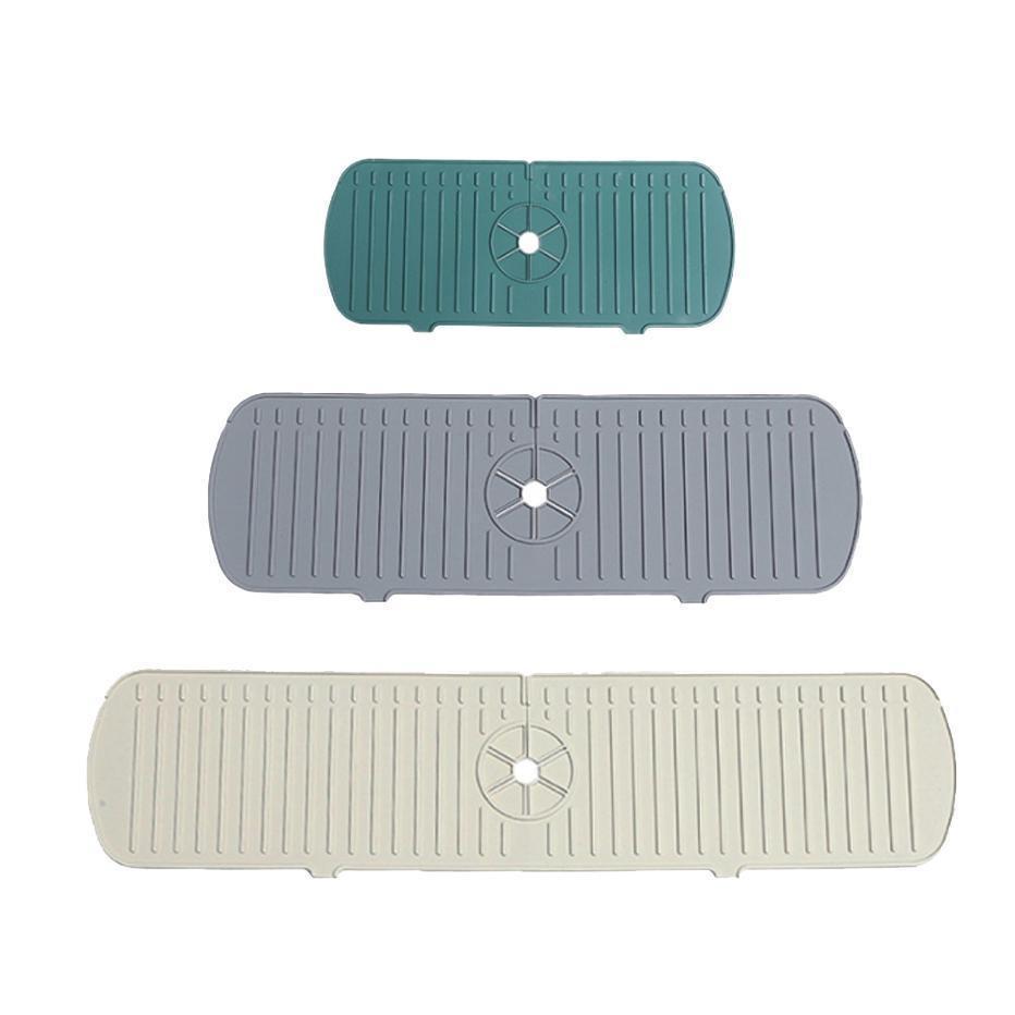 Silicone Faucet Mat Water Ripples Kitchen Faucet Water Catcher Mat Large Sink Splash Pad Countertop Protector Bathroom