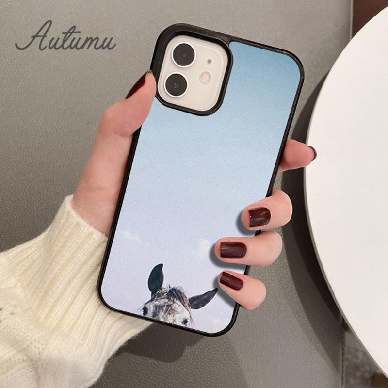 Черный силиконовый чехол для телефона Horse Animal для iPhone 11 12 13 14 Pro Max mini X XR XS SE 2020 6S 7 8 Plus Samsung S21 S22