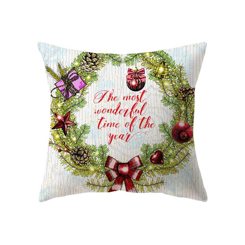 Christmas Theme Decorative Printing Pattern Cushion Cover Home Living Room Sofa Decorative Pillow Pillow Cover