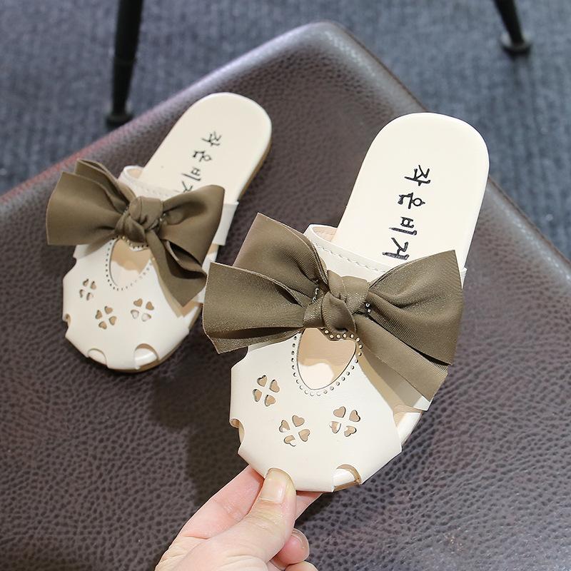 Детские тапочки Pantuflas, летние новые сандалии с бантом, пляжная обувь для девочек с мягкой подошвой, симпатичная домашняя обувь, детская обувь, шлепанцы Zapatos Niña
