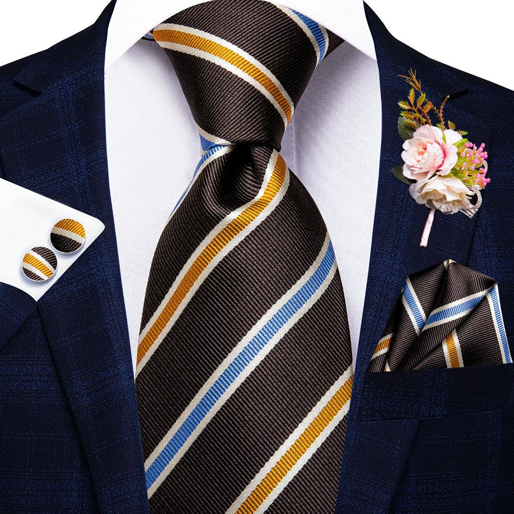 Шелковый галстук Hi-Tie, костюм жениха, корсаж, галстук, платок, запонки, набор для свадьбы
