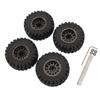 4PCS 1.2in RC Wheel Tires Rubber Brass Rim Superior Traction Enhanced Stability Black for Traxxas 1/18 RC Cars