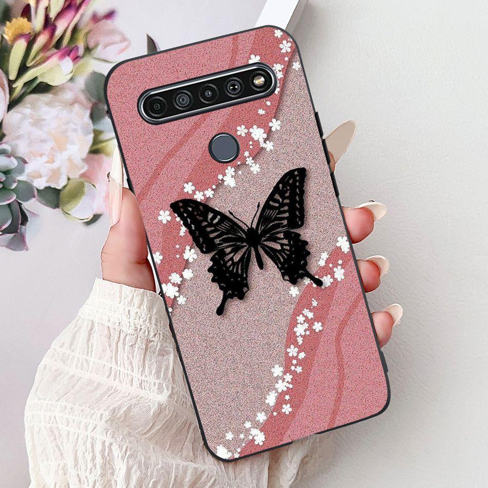 Для LG K41S K51S 2020 Элегантный Чехол для Телефона с Цветочным Котом, Для LG K41S K51S LM-K410 LM-K510 Черный Силиконовый Мягкий Чехол