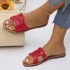 2024 Summer New Slippers Women's Foreign Trade Large Size Flat Bottom Low Heel Simple Casual Beach Cool Slippers Women