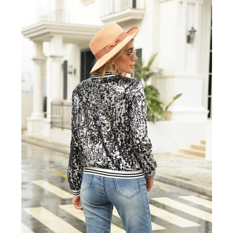 Autumn and Winter Sequins Long Sleeve Women's Jacket