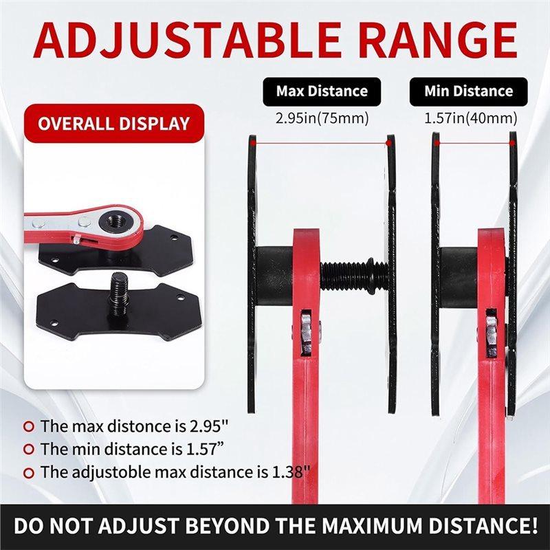 Brake Caliper Piston Compressor Tool, Brake Caliper Compression Tool Kit With 2 Hooks, Large Red Disc Brake Repair